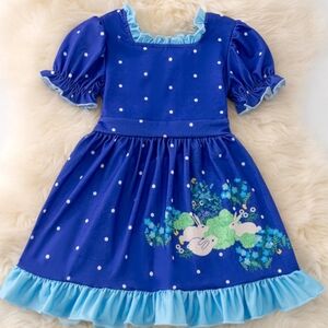 Blue Polka Dot Kids Easter Dress